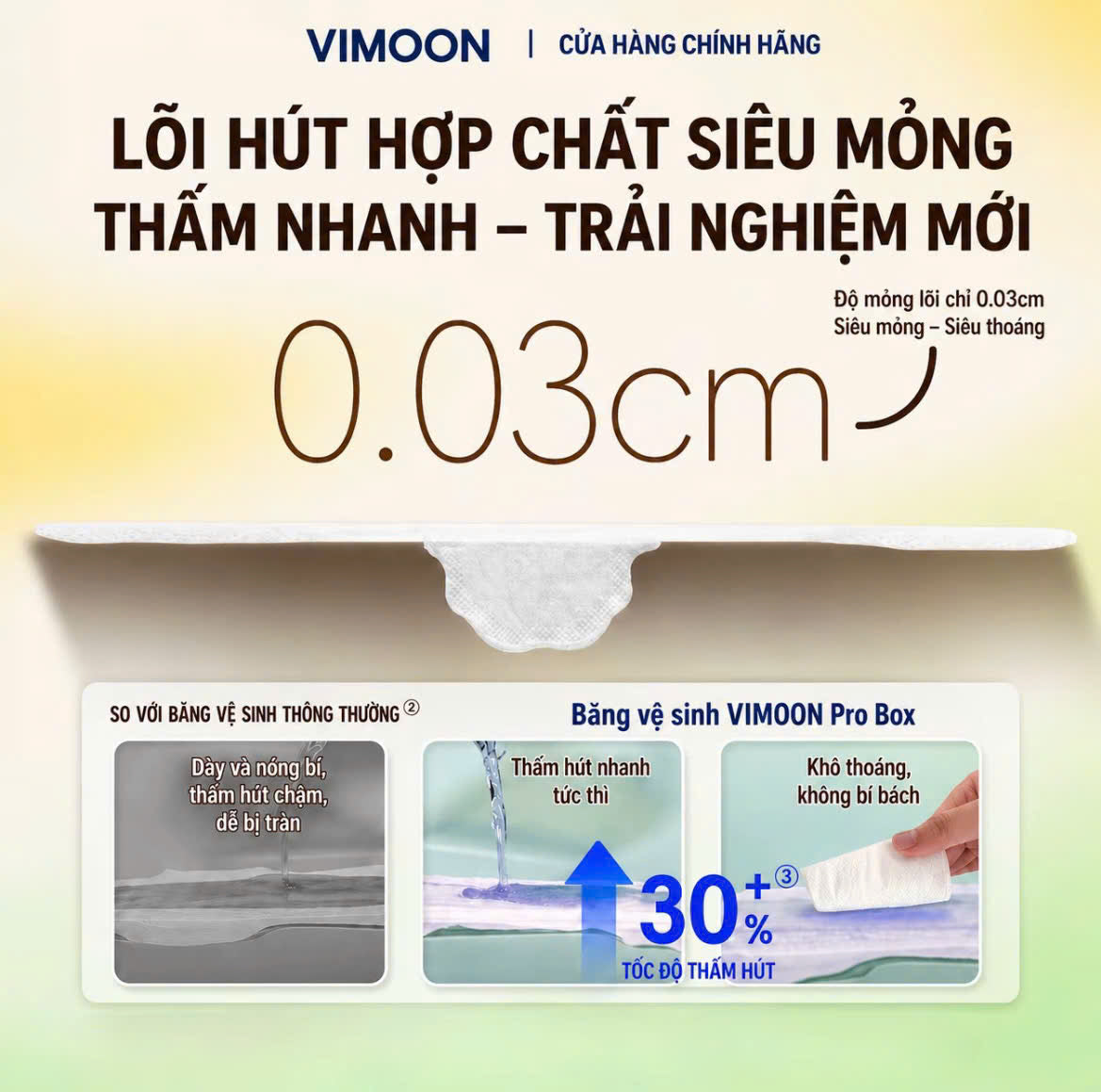 (COMBO 2 HỘP 50 MIẾNG) Băng vệ sinh VIMOON Pro Box Thế hệ thứ 3