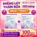 [MUA 1 TẶNG 1] MIẾNG LÓT THẤM SỮA WAI LADY (100 miếng) chống tràn, an toàn cho da