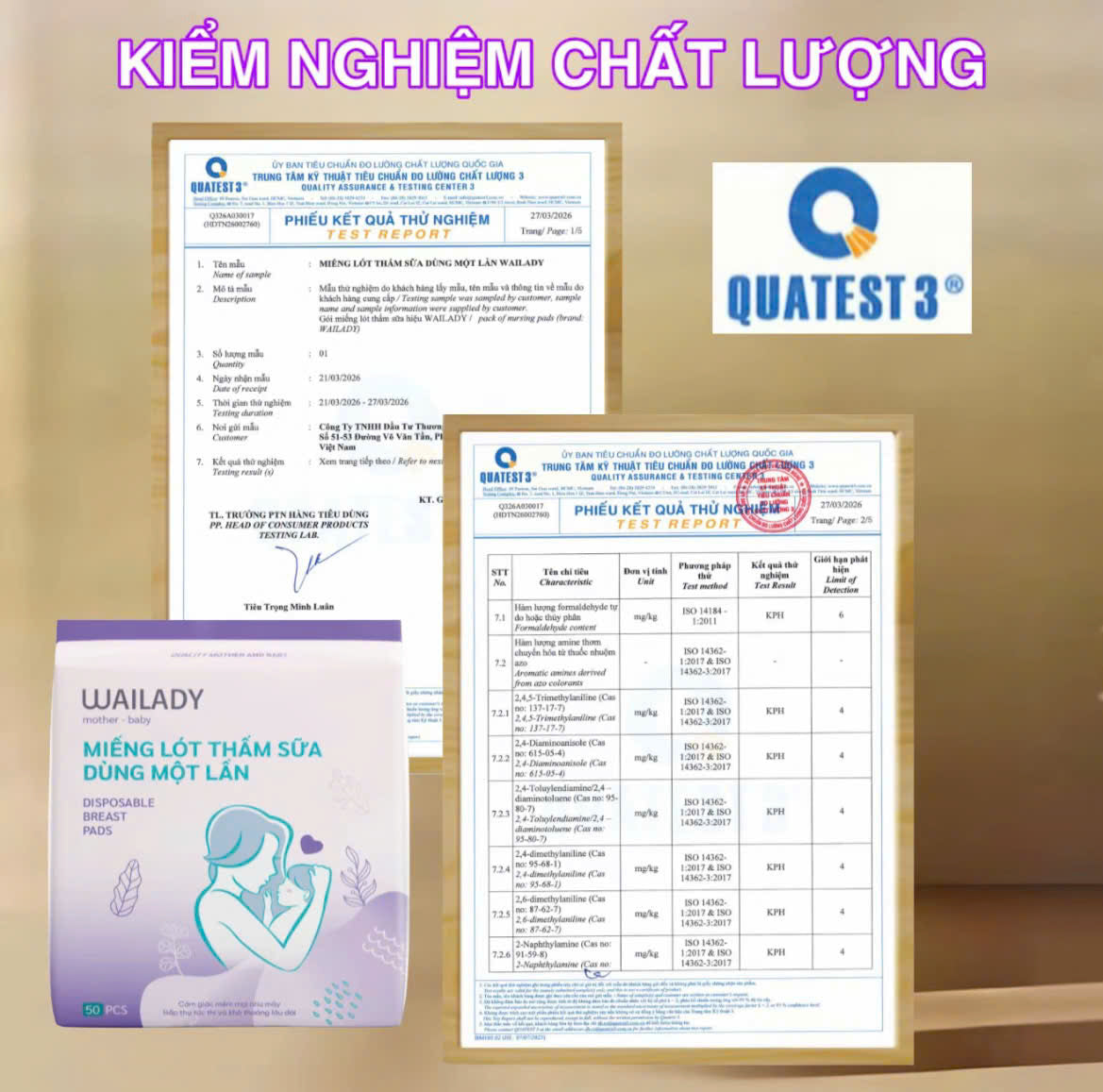 [MUA 1 TẶNG 1] MIẾNG LÓT THẤM SỮA WAI LADY (100 miếng) chống tràn, an toàn cho da