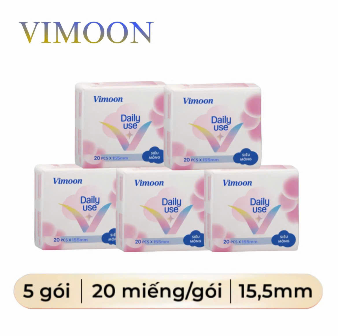 [COMBO 5 GÓI 100 MIẾNG) BĂNG VỆ SINH VIMOON HẰNG NGÀY